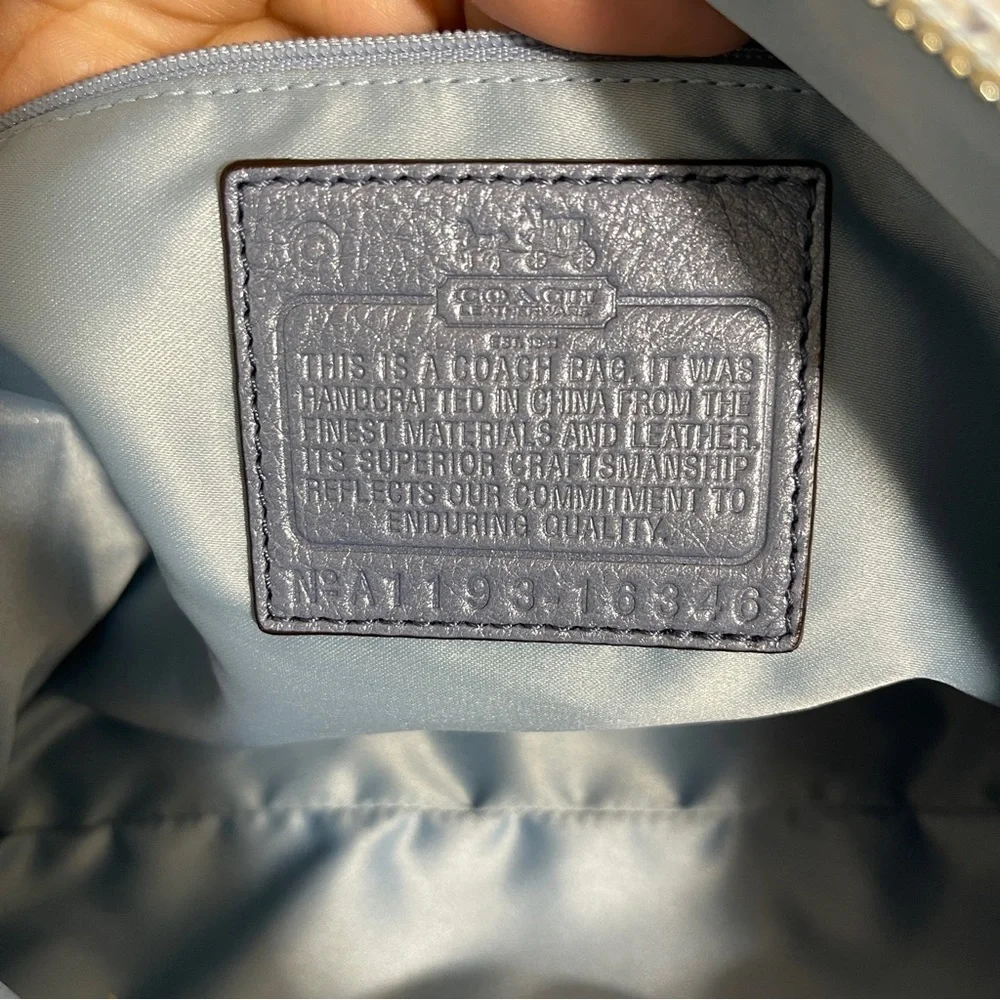 Coach Blue and Gray Snakeskin Bag - Picture 6 of 9